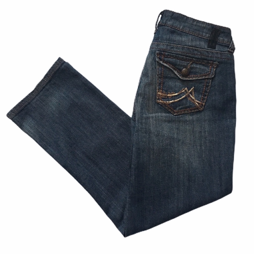 Miss HALLADAY Dark Denim Crop Jean Pants Size 4